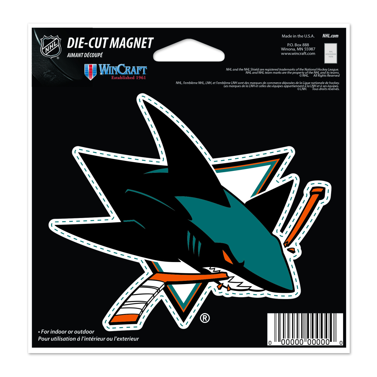 San Jose Sharks magnetka Die Cut