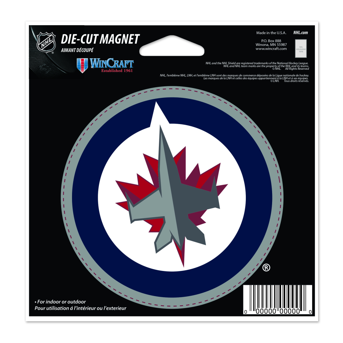 Winnipeg Jets magnetka Die Cut