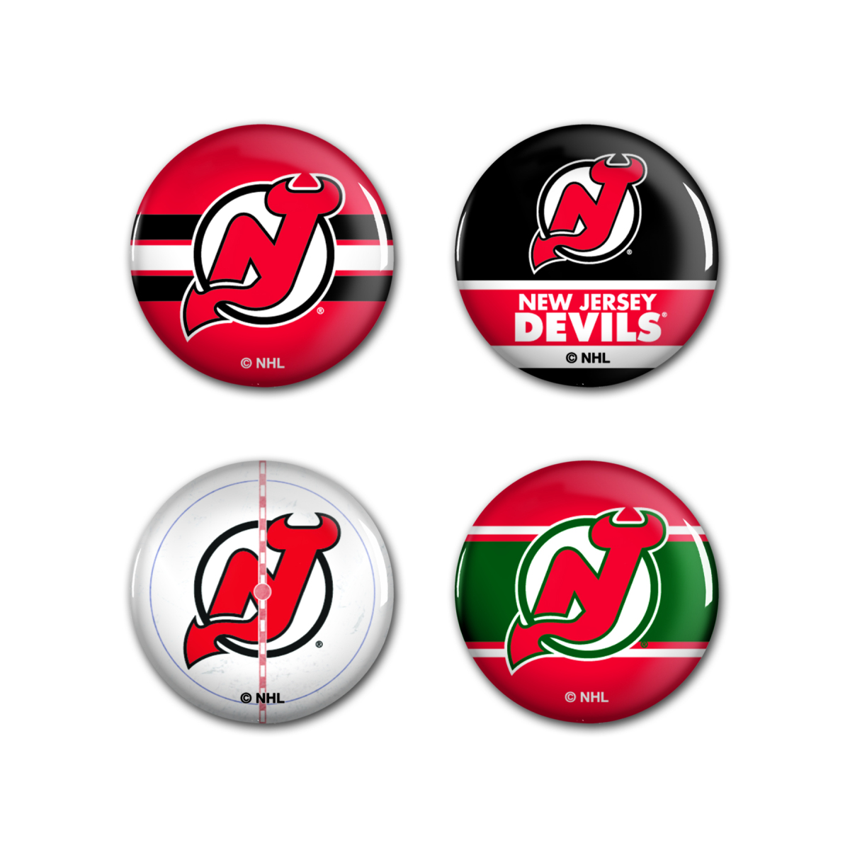 New Jersey Devils placka Button 4 Pack