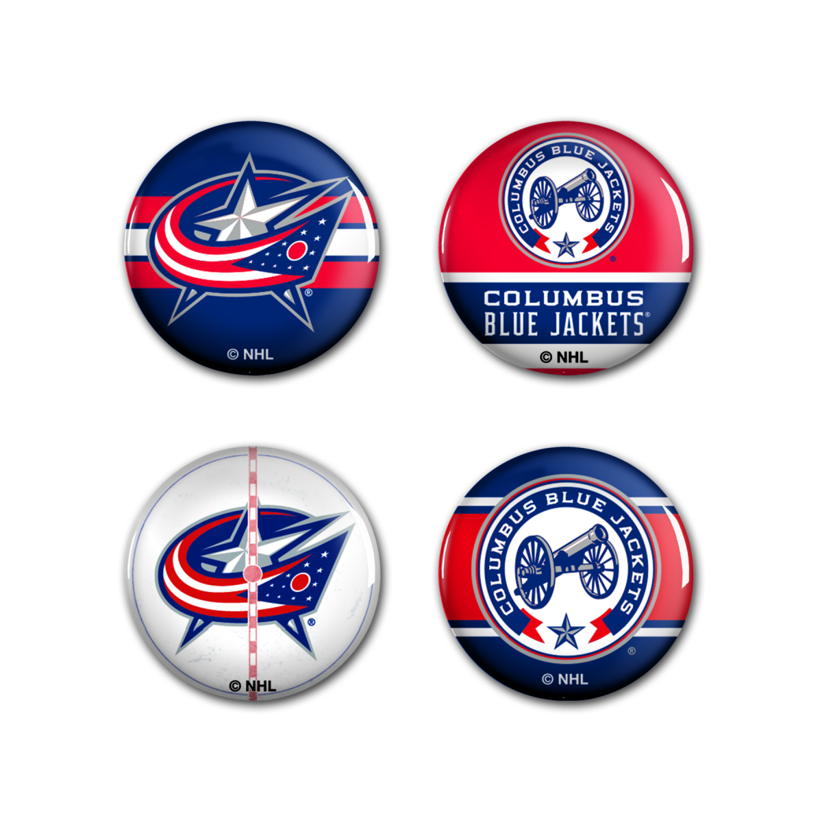 Columbus Blue Jackets placka Button 4 Pack