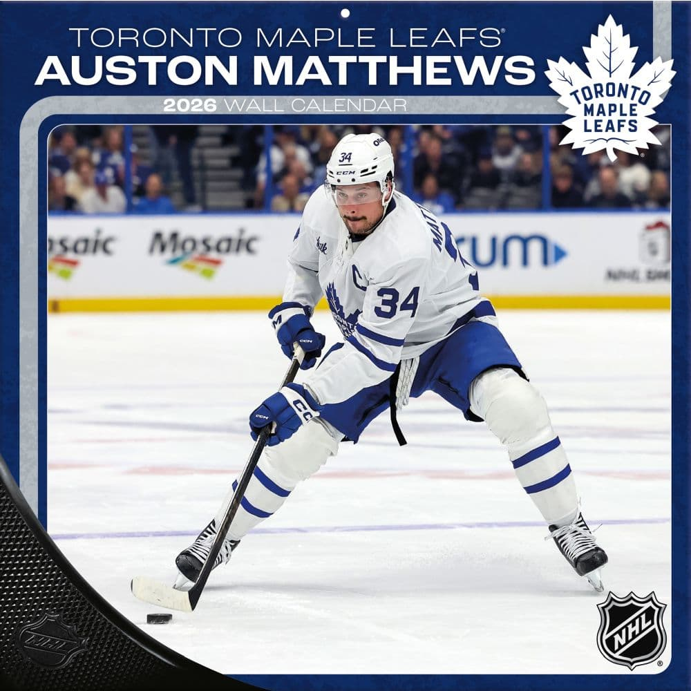 Toronto Maple Leafs kalendář 2026 Wall Auston Matthews #34