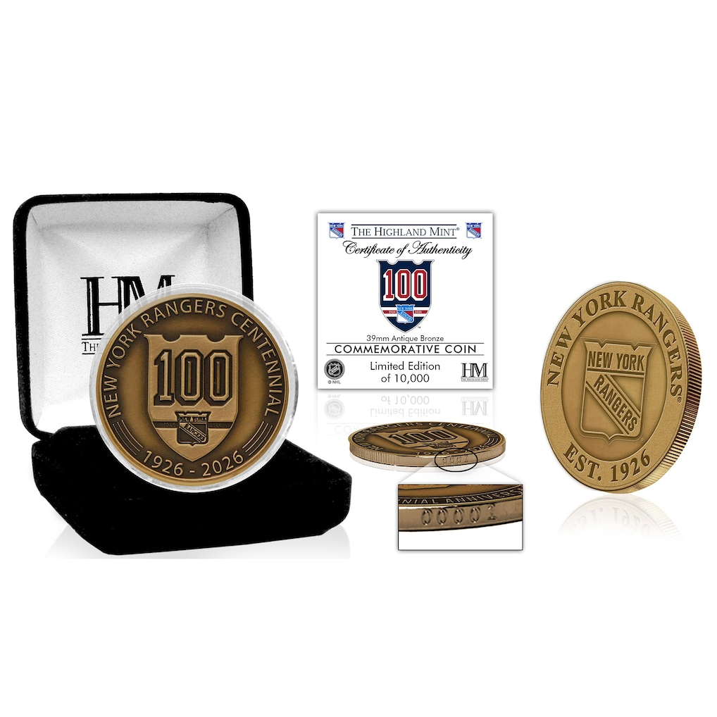 New York Rangers sběratelská mince 100th Anniversary Antique Bronze Coin