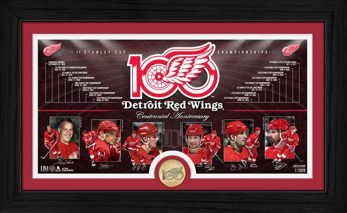 Detroit Red Wings sběratelská plaketa 100th bronze coin Timeline photo mint