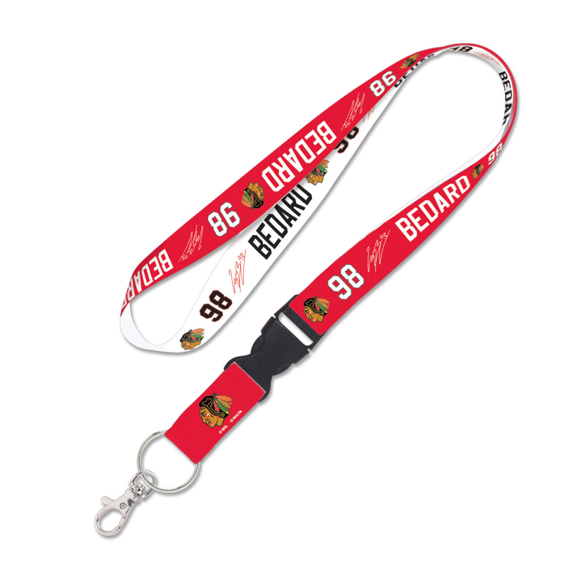 Chicago Blackhawks klíčenka na krk Connor Bedard buckle 1