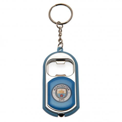 Manchester City přívěšek s otvírakem Key Ring Torch Bottle Opener