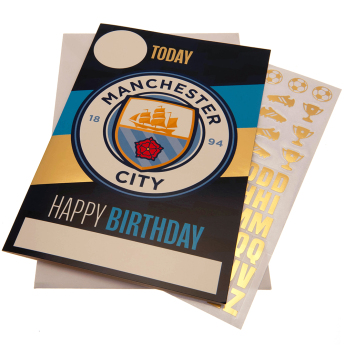 Manchester City narozeninové přání se samolepkami Hope you have a brilliant day