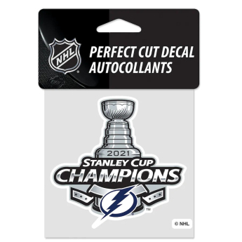 Tampa Bay Lightning samolepka 2021 Stanley Cup Champions 4´´ x 4´´ Perfect-Cut Decal