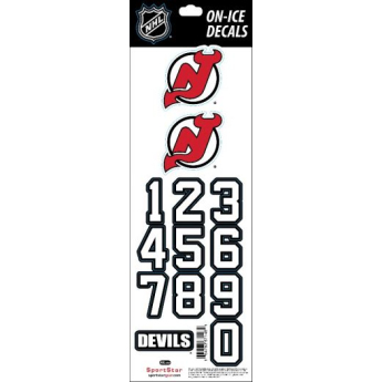 New Jersey Devils samolepky na helmu decals black