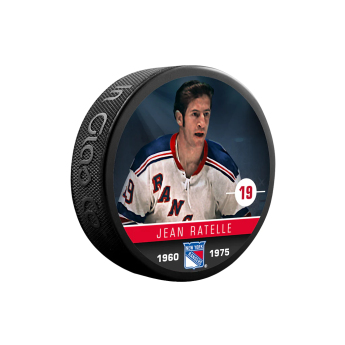 New York Rangers puk Jean Ratelle #19 Souvenir Collector Hockey Puck