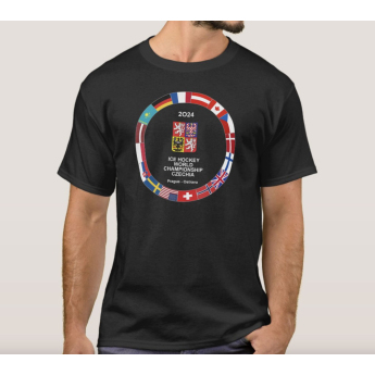 Hokejové reprezentace pánské tričko Ice Hockey World Championship Czechia MS 2024 Black