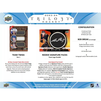 NHL boxy hokejové karty NHL 2023-24 Upper Deck Trilogy Hobby Box