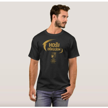 Hokejové reprezentace pánské tričko HOŠI DĚKUJEM Ice Hockey World Championship Czechia MS 2024 GOLD EDITION Black