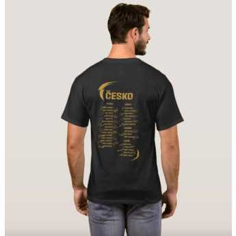 Hokejové reprezentace pánské tričko HOŠI DĚKUJEM Ice Hockey World Championship Czechia MS 2024 GOLD EDITION Black