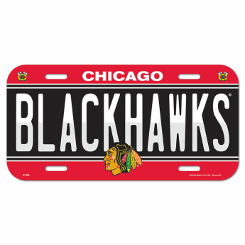 Chicago Blackhawks cedule na zeď License Plate Banner