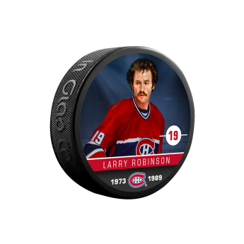 Montreal Canadiens puk Larry Robinson #19 Souvenir Collector Hockey Puck