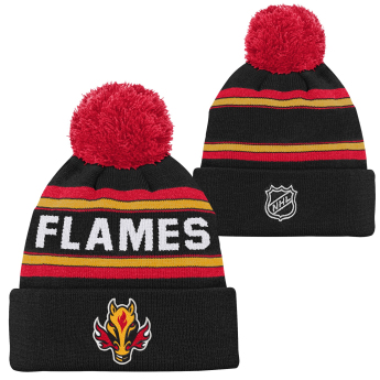 Calgary Flames dětská zimní čepice 3Rd Jersey Jacquard Cuff Pom