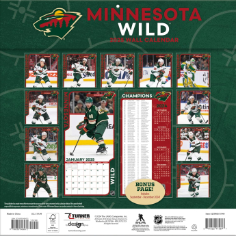 Minnesota Wild kalendář 2025 Wall Calendar