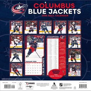 Columbus Blue Jackets kalendář 2025 Wall Calendar
