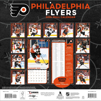 Philadelphia Flyers kalendář 2025 Wall Calendar