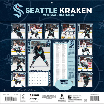 Seattle Kraken kalendář 2025 Wall Calendar