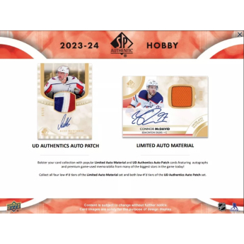 NHL boxy hokejové karty NHL 2023-24 Upper Deck SP Authentic Hobby Box