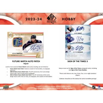 NHL boxy hokejové karty NHL 2023-24 Upper Deck SP Authentic Hobby Box