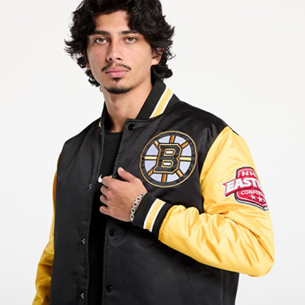 Boston Bruins pánská bunda Primetime Heavyweight Satin Jacket Current Logo