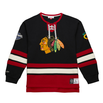 Chicago Blackhawks pánská mikina Heritage Lace-Up Crew Vintage Logo