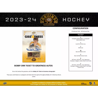 NHL boxy hokejové karty NHL 2023-24 Upper Deck Boston Bruins Centennial Hobby Box