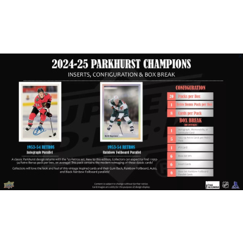 NHL boxy hokejové karty NHL 2024-25 Upper Deck Parkhurst Champions Hockey Hobby box