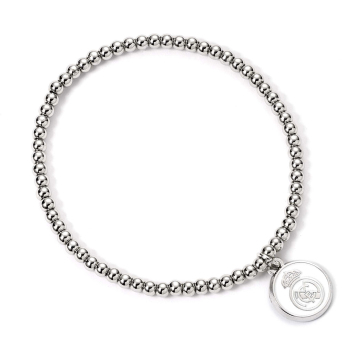 Real Madrid náramek Silver Finish Bead Bracelet