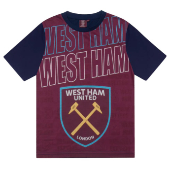 West Ham United dětské pyžamo Text claret