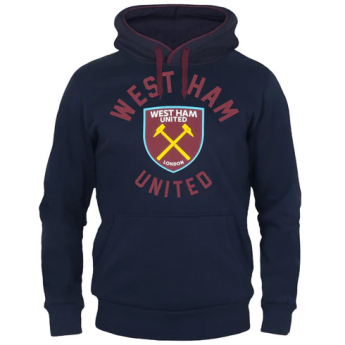West Ham United pánská mikina s kapucí Graphic navy blue
