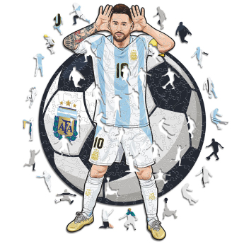 Fotbalové reprezentace dřevěné puzzle Argentina Messi 150 pcs