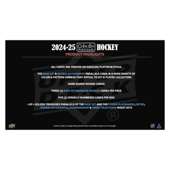 NHL boxy hokejové karty NHL 2024-25 Upper Deck O-Pee-Chee Platinum Hobby Box