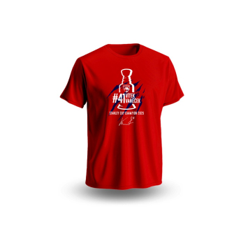 Florida Panthers dětské tričko Vítek Vaněček #41 Stanley Cup Champion 2025 Red