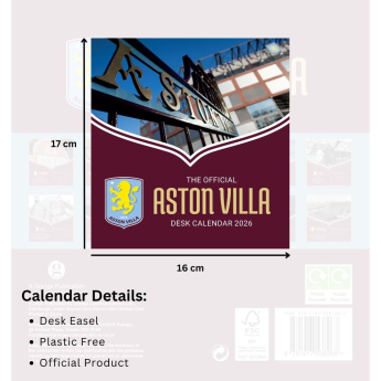 Aston Villa stolní kalendář 2026