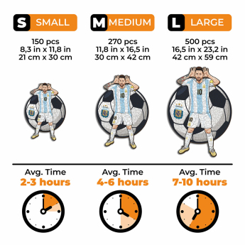 Fotbalové reprezentace dřevěné puzzle ARGENTINA Messi 500 pcs