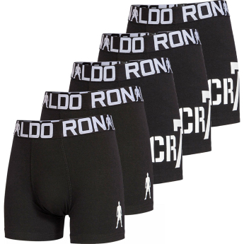Cristiano Ronaldo dětské boxerky 5pack CR7 Fullblack
