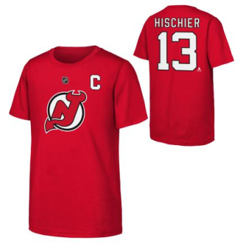 New Jersey Devils dětské tričko Nico Hischier Flat Captains N&N Ss Ctn red