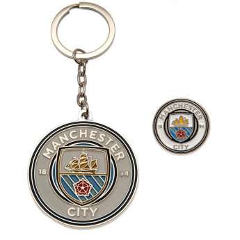 Manchester City klíčenka a odznáček design set