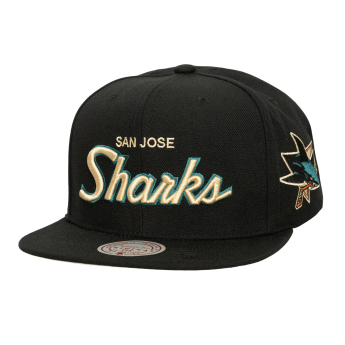 San Jose Sharks čepice flat kšiltovka Cream Script Snapback black