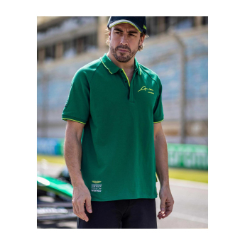 Aston Martin pánské polo tričko Alonso Kimoa green F1 Team 2025