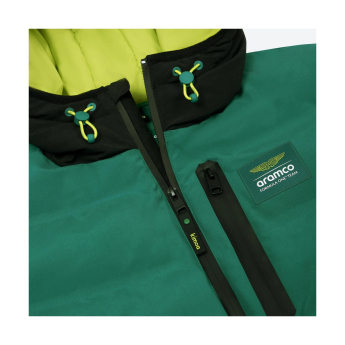 Aston Martin pánská bunda s kapucí Puffy Alonso green F1 Team 2025