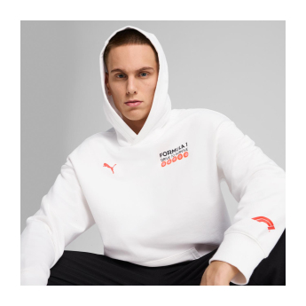 Formule 1 pánská mikina s kapucí DTS Relaxed white F1 Team 2025