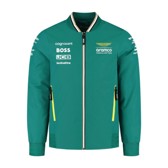 Aston Martin pánská bunda Bomber official Teamline Replica green F1 Team 2025