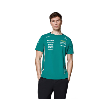 Aston Martin pánské tričko Alonso official Teamline Replica green F1 Team 2025