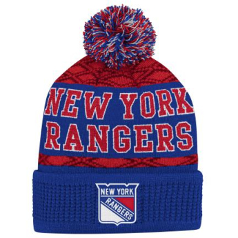 New York Rangers dětská zimní čepice Puck Pattern Cuffed Pom