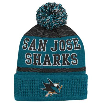San Jose Sharks dětská zimní čepice Puck Pattern Cuffed Pom