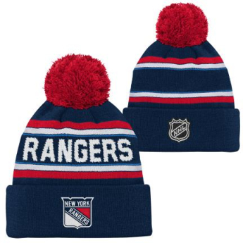 New York Rangers dětská zimní čepice 3Rd Jersey Jacquard Cuff Pom